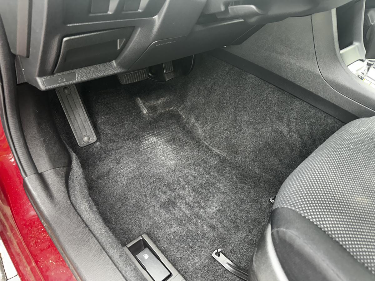 After detailing — clean red truck floor